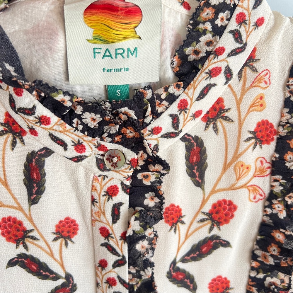 FARM Rio Cream Berry Garden Mini Dress Size Small NWT - Picture 14 of 16